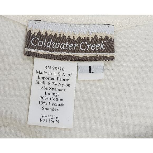 Vintage Clearwater Creek Ivory Lace Lined Sleeveless Top Large Lightweight Soft - Picture 4 of 4